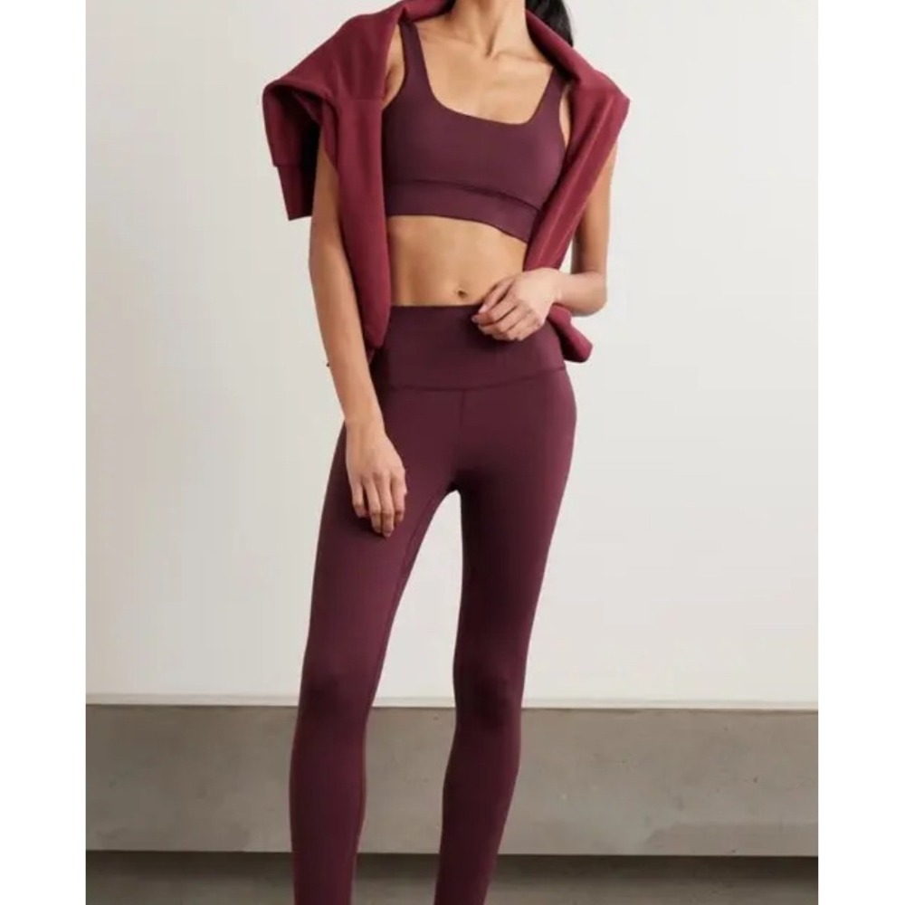 Varley Lets Move Iola Sports Bra Burgundy Square Neck VAR01856 Size Medium